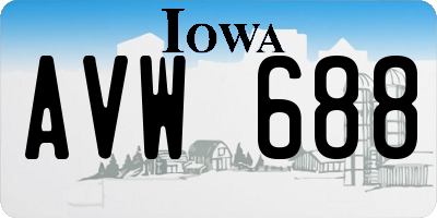IA license plate AVW688