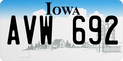 IA license plate AVW692