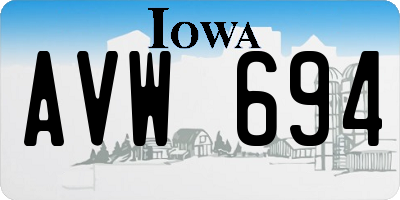 IA license plate AVW694