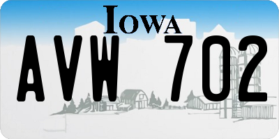 IA license plate AVW702