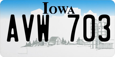 IA license plate AVW703