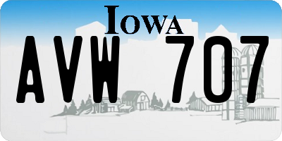 IA license plate AVW707