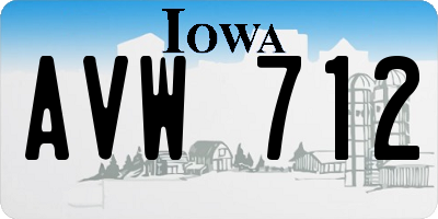IA license plate AVW712