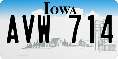 IA license plate AVW714