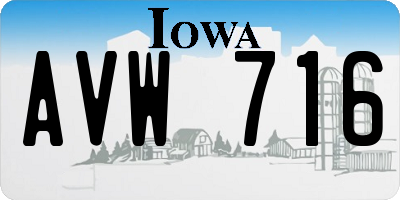 IA license plate AVW716