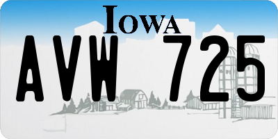 IA license plate AVW725