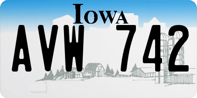 IA license plate AVW742