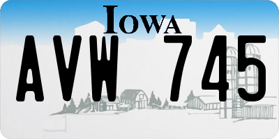 IA license plate AVW745