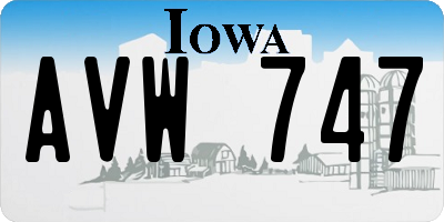 IA license plate AVW747