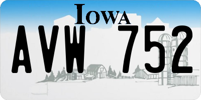 IA license plate AVW752