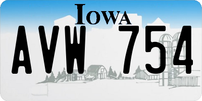 IA license plate AVW754