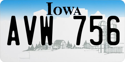 IA license plate AVW756