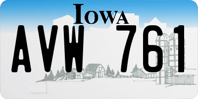 IA license plate AVW761