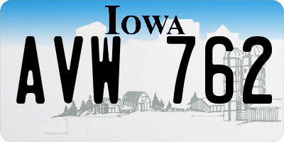 IA license plate AVW762
