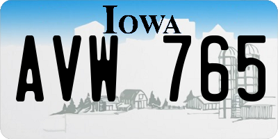 IA license plate AVW765