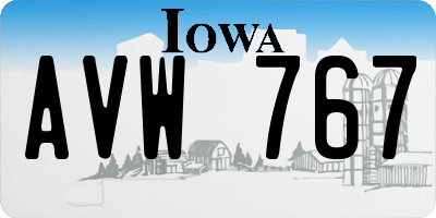 IA license plate AVW767