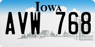 IA license plate AVW768
