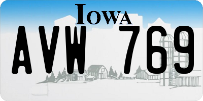 IA license plate AVW769