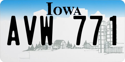IA license plate AVW771