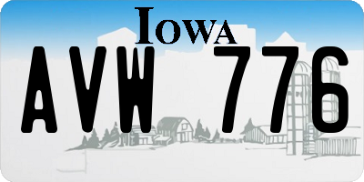 IA license plate AVW776