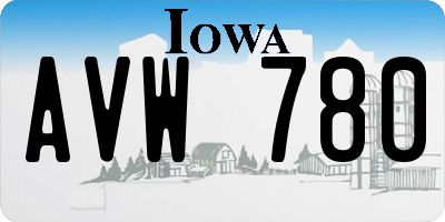 IA license plate AVW780