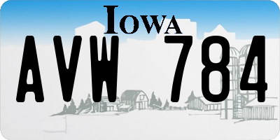 IA license plate AVW784