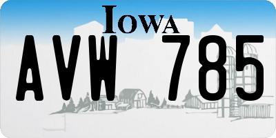 IA license plate AVW785