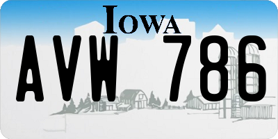 IA license plate AVW786
