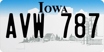 IA license plate AVW787