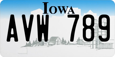 IA license plate AVW789