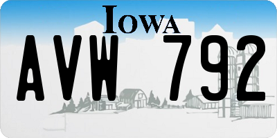 IA license plate AVW792