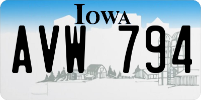 IA license plate AVW794