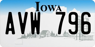 IA license plate AVW796