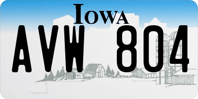IA license plate AVW804