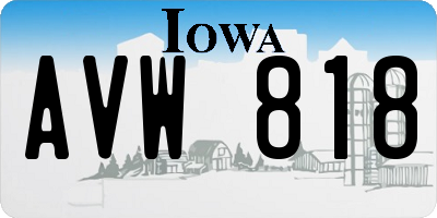 IA license plate AVW818