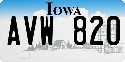 IA license plate AVW820