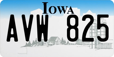 IA license plate AVW825