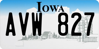 IA license plate AVW827