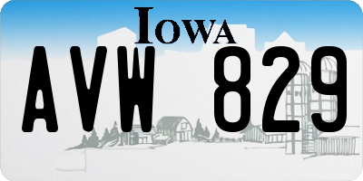 IA license plate AVW829