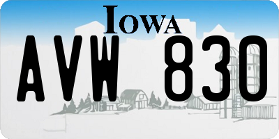 IA license plate AVW830