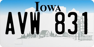 IA license plate AVW831