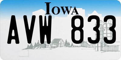 IA license plate AVW833