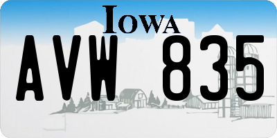 IA license plate AVW835