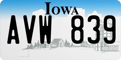 IA license plate AVW839