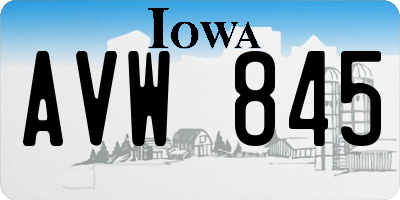 IA license plate AVW845
