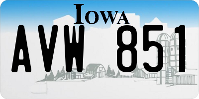 IA license plate AVW851