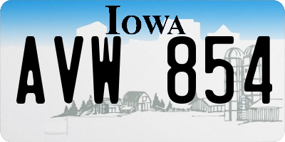 IA license plate AVW854