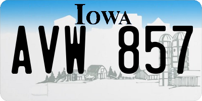 IA license plate AVW857