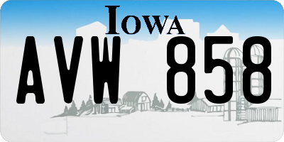 IA license plate AVW858