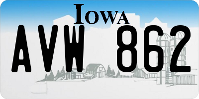 IA license plate AVW862